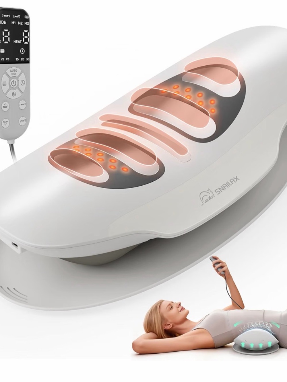 Snailax Masajeador lumbar con calor